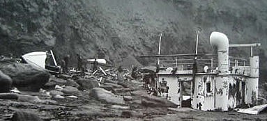 Part of the HMHS Rohilla washed up on shore