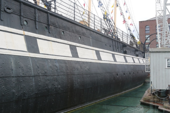 SS Great Britain painted gun ports for security